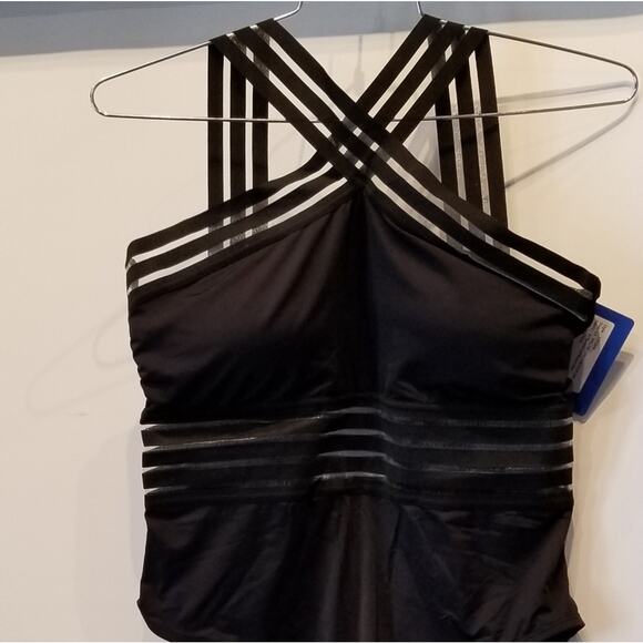 NEW Cross Front Black Swimsuit  Womens Sexy Bathing Suit Size 16 - Picture 8 of 12